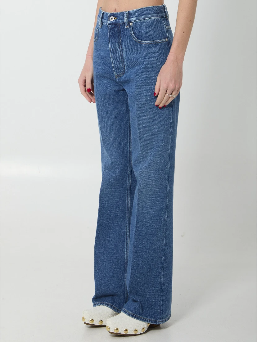 Medium indigo wash flared jeans