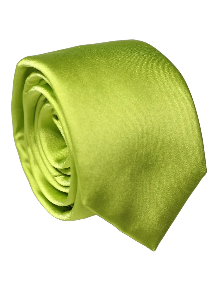 Neon Green Silk Satin Wide Adjustable Men Necktie Tie alternative