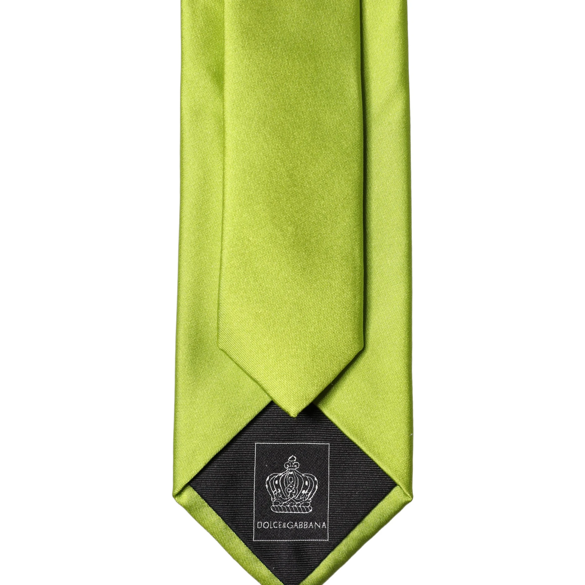 Neon Green Silk Satin Wide Adjustable Men Necktie Tie