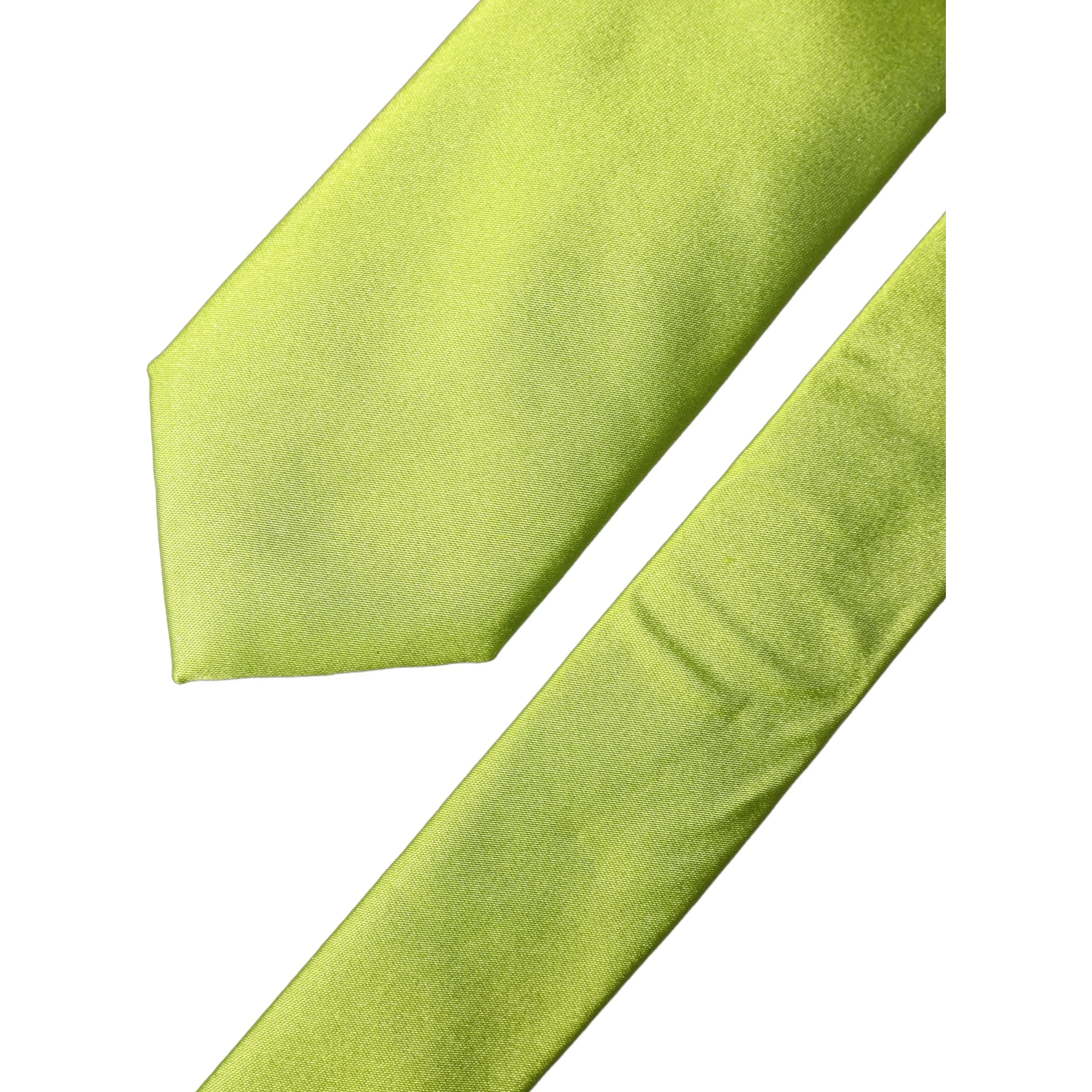 Neon Green Silk Satin Wide Adjustable Men Necktie Tie