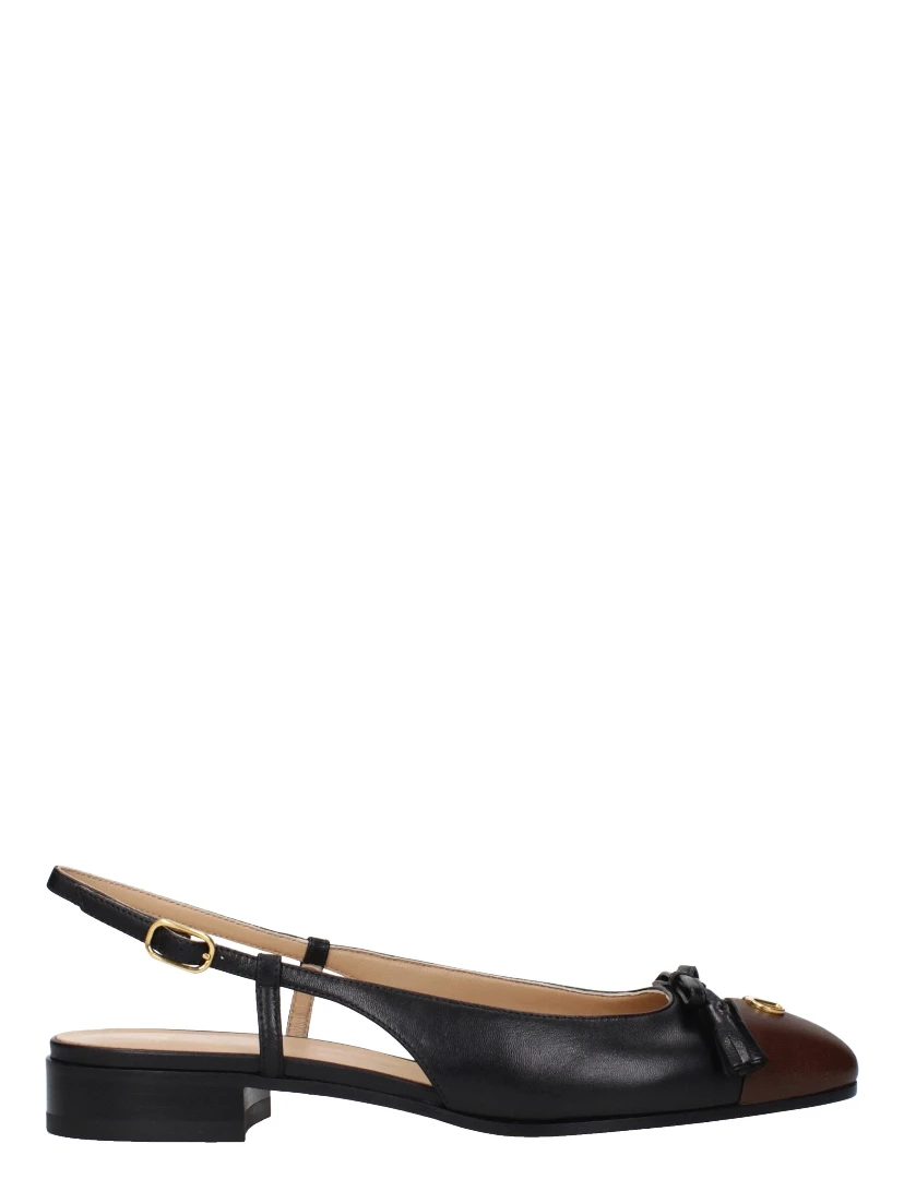 Black Leather Ballet Flats
