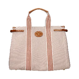 Beige Fabric Handbag