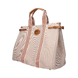 Beige Fabric Handbag