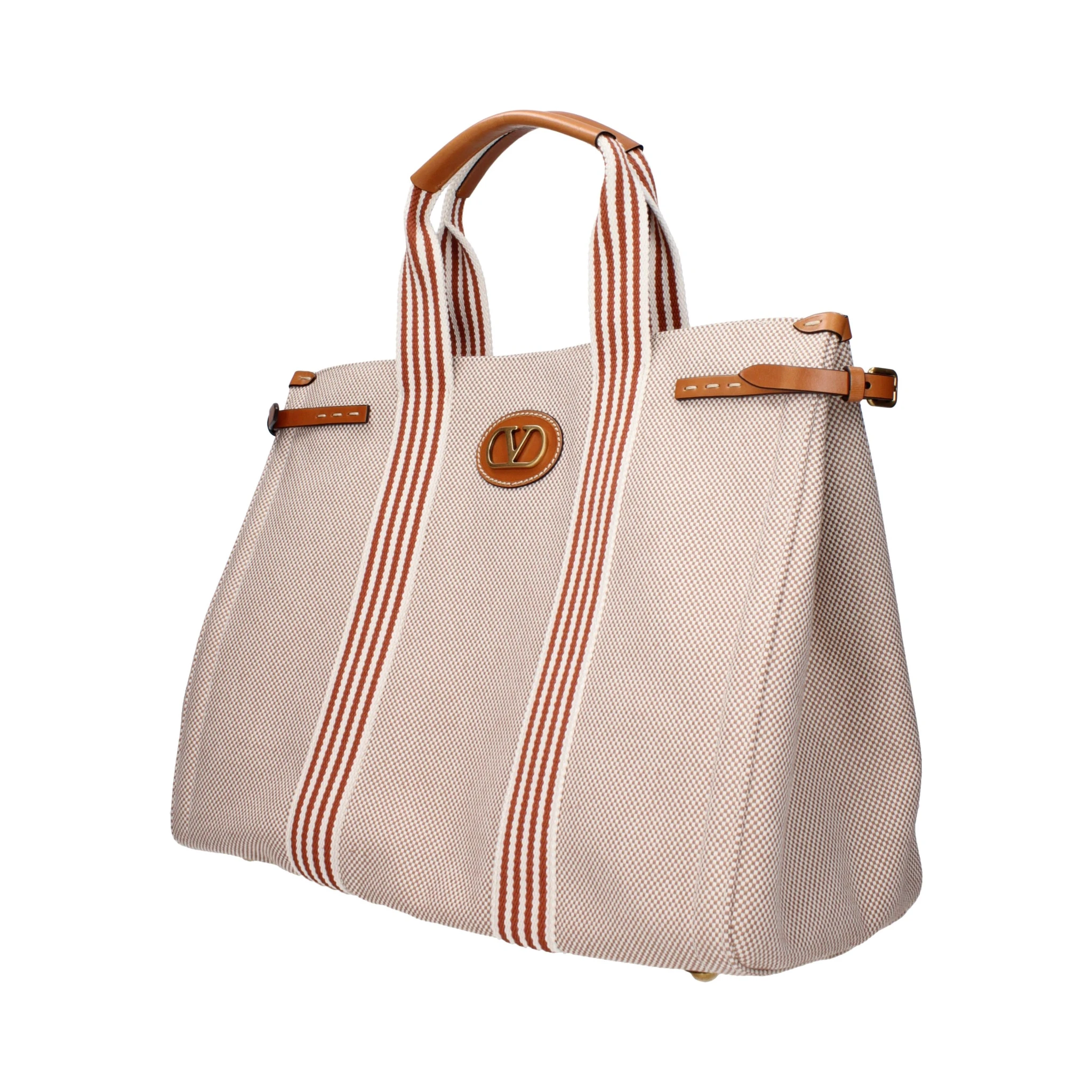 Beige Fabric Handbag