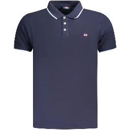 Blue Cotton Men's Polo Shirt