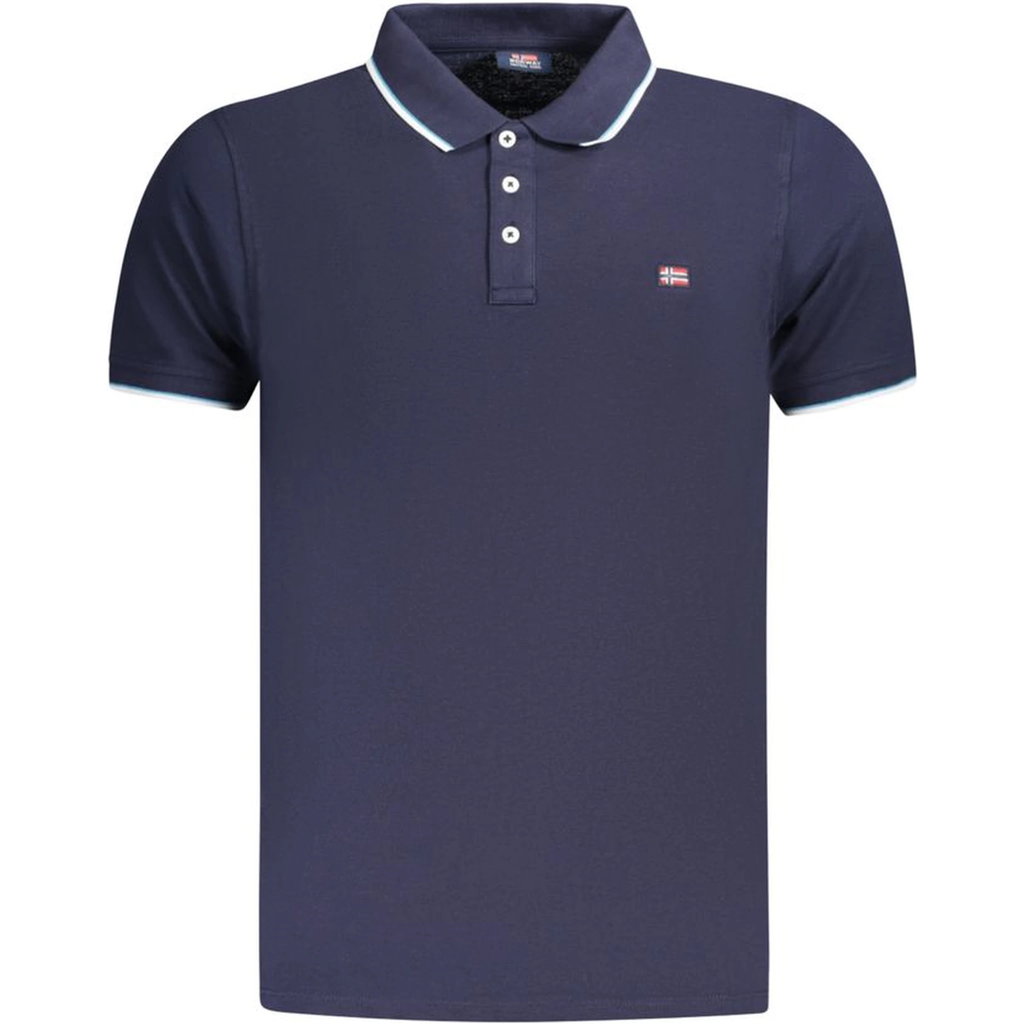 Blue Cotton Men's Polo Shirt