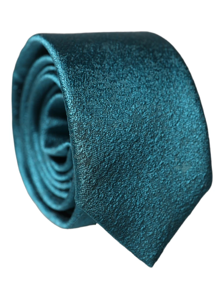 Deep Teal Solid Silk Adjustable Men Tied Necktie Tie alternative