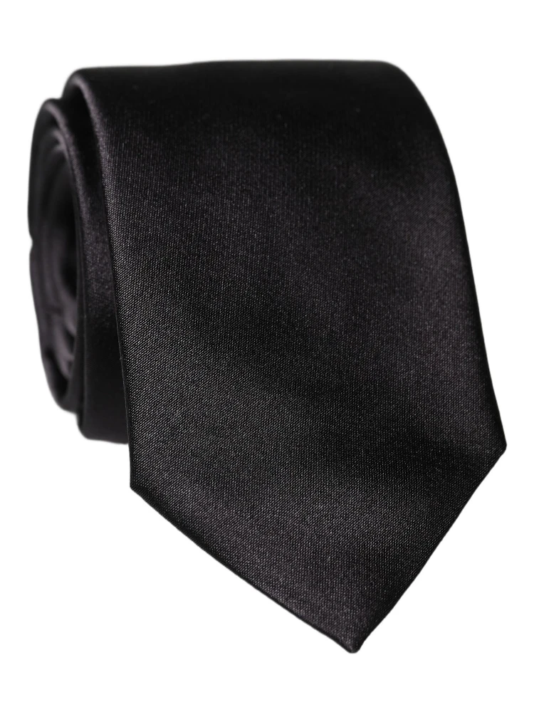 Black Solid 100% Silk Adjustable Men Tied Necktie Tie alternative