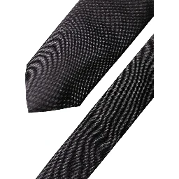 Black Solid 100% Silk Adjustable Men Tied Necktie Tie