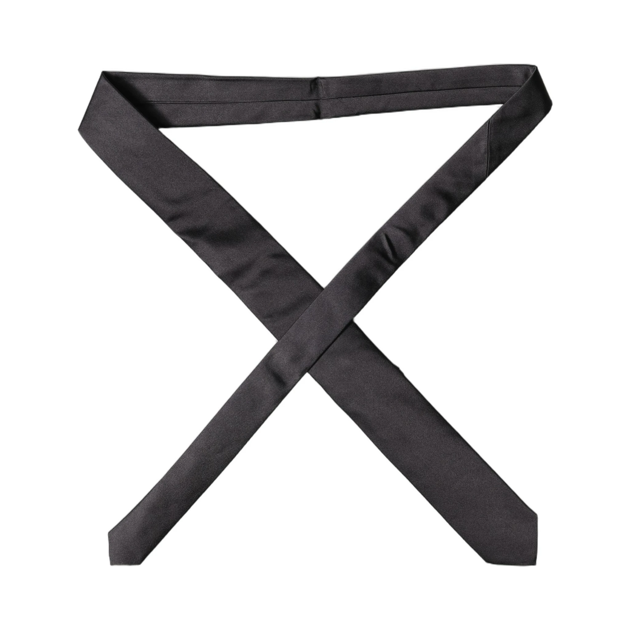 Black Solid 100% Silk Adjustable Men Tied Necktie Tie