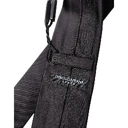 Black Solid 100% Silk Adjustable Men Tied Necktie Tie