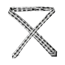 Black White Abstract Silk Adjustable Men Tied Necktie Tie