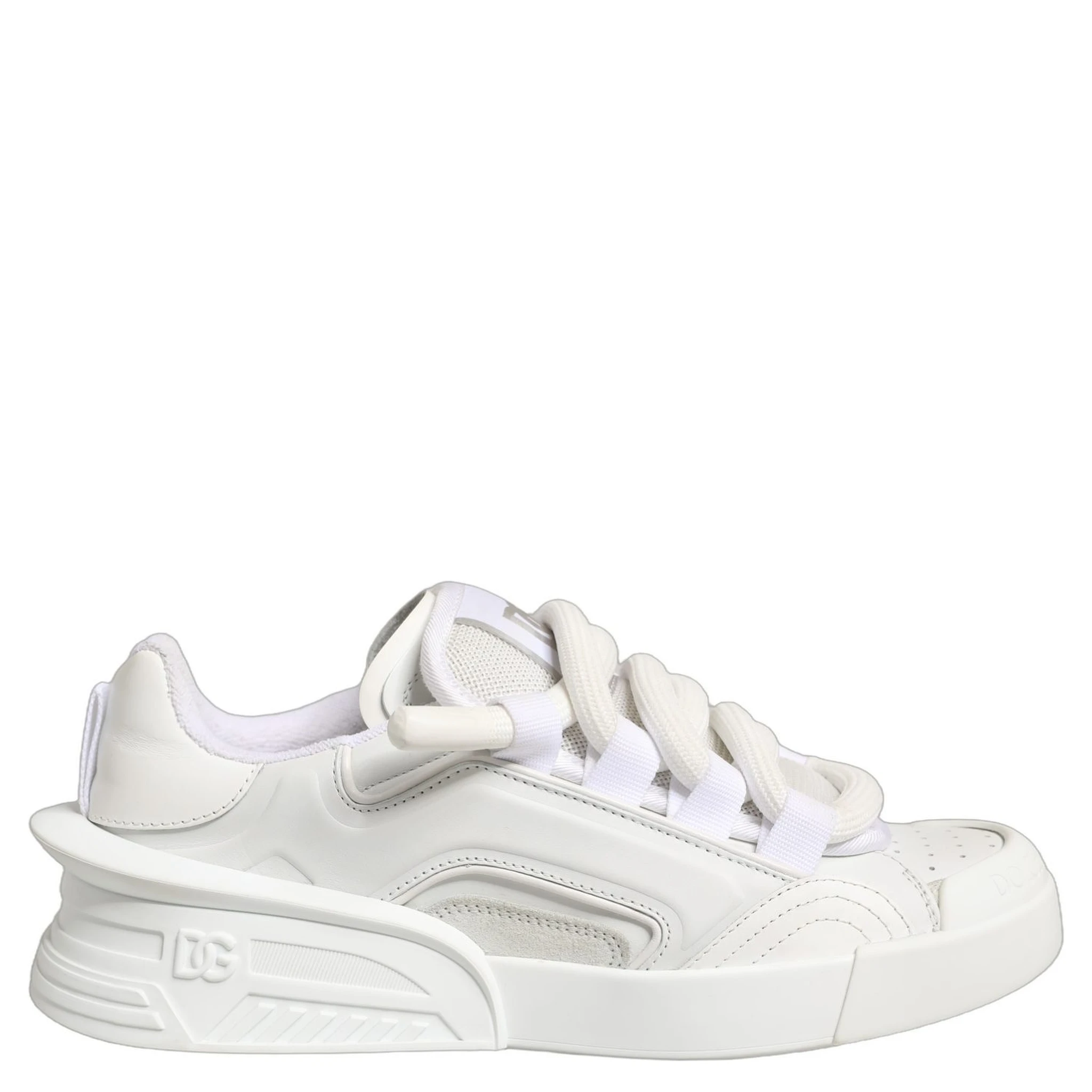 White Calfskin Leather Low Top Sneakers Shoes