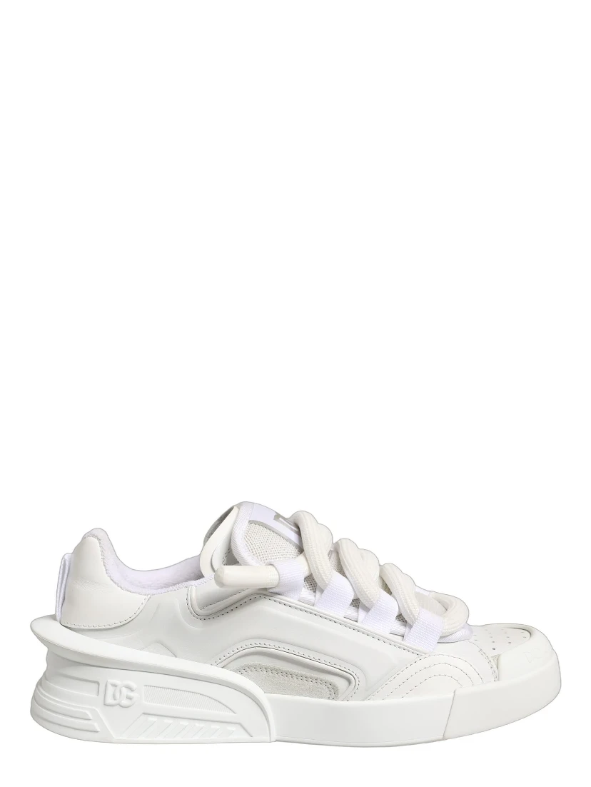 White Calfskin Leather Low Top Sneakers Shoes