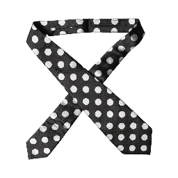 Black White Polka Dot Silk Adjustable Women Necktie Tie