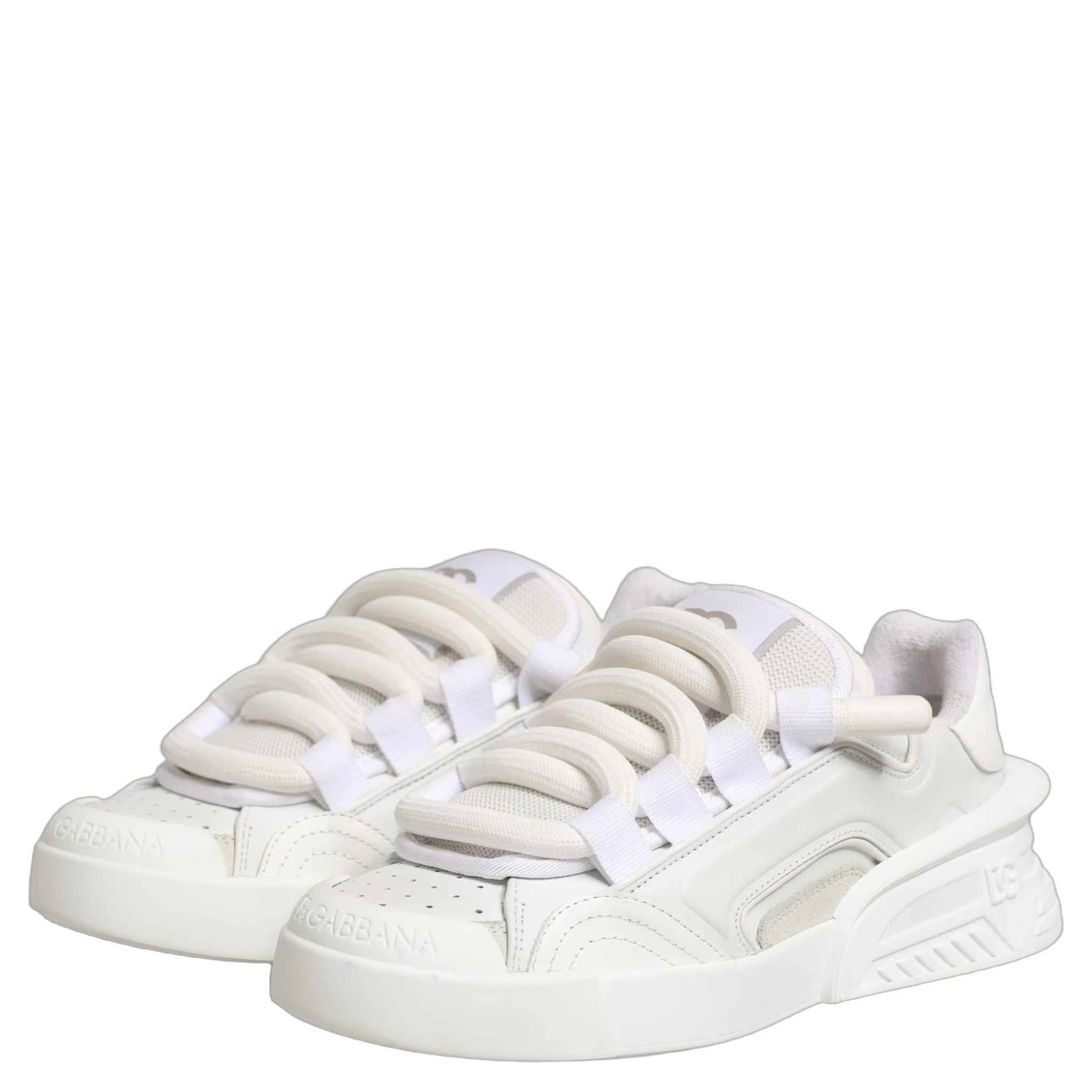 White Calfskin Leather Low Top Sneakers Shoes