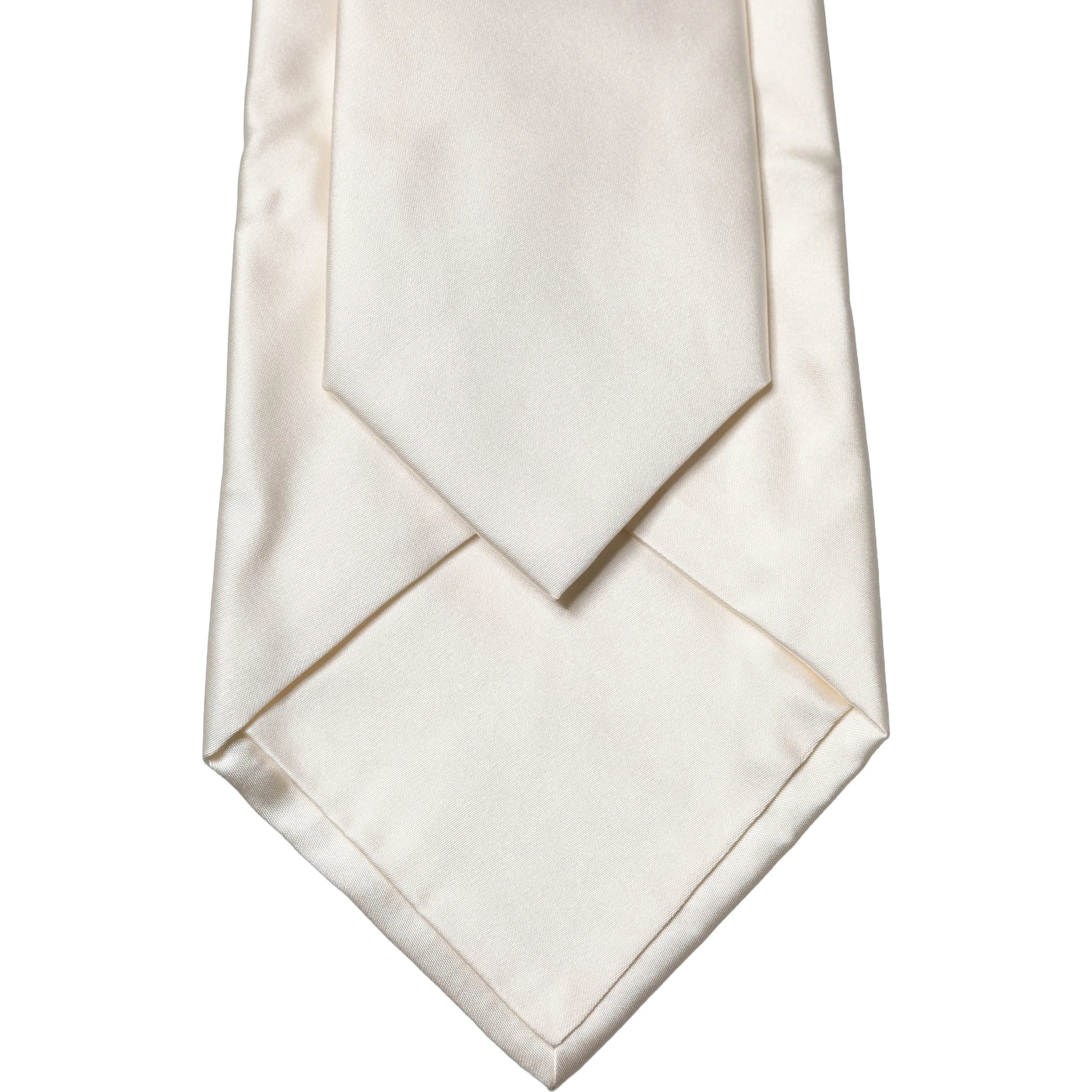 Off White Solid Silk Adjustable Women Tied Necktie Tie