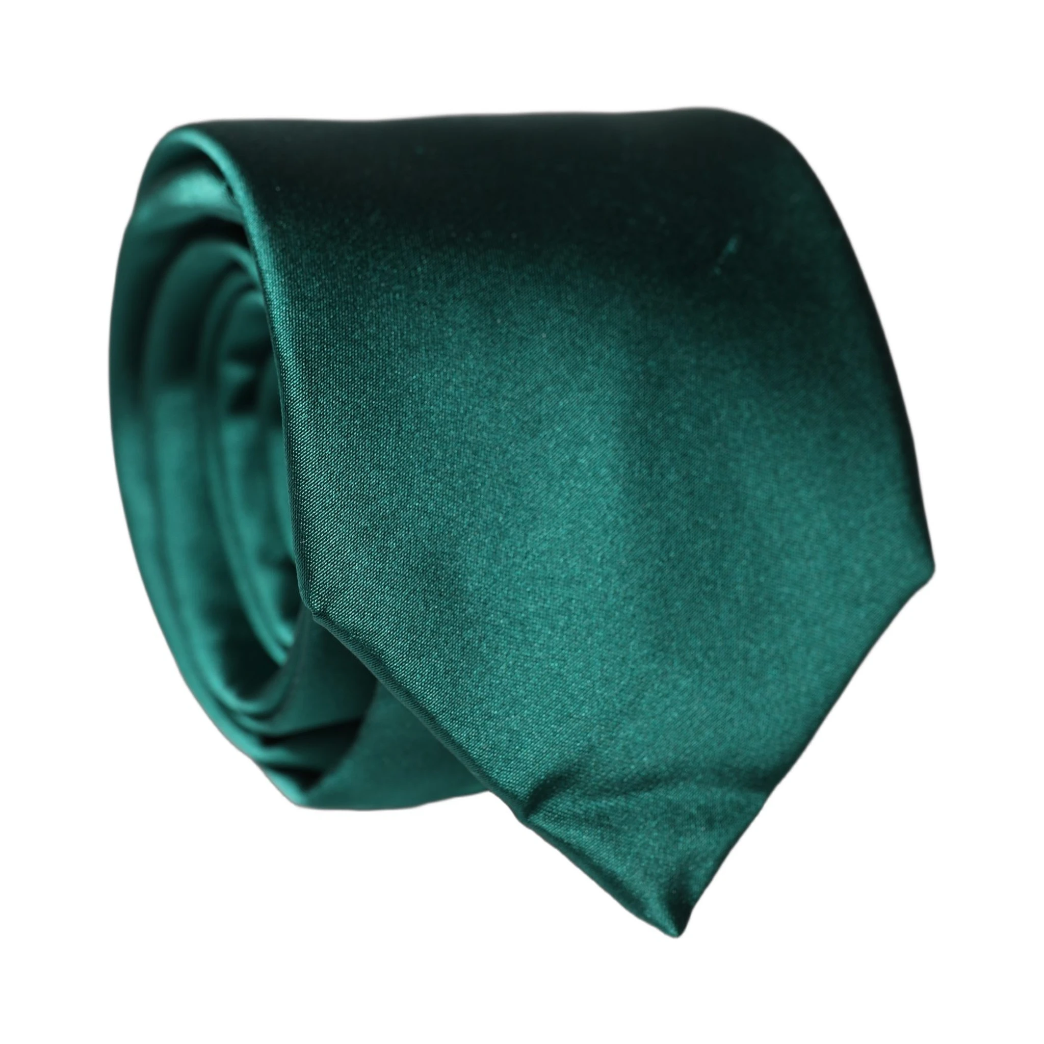 Dark Green Satin Silk Adjustable Women Tied Necktie Tie