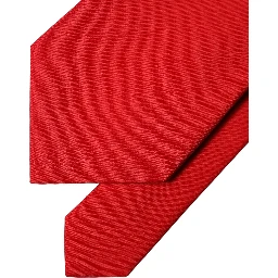Red Solid Silk Cotton Adjustable Women Necktie Tie