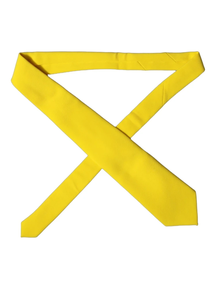 Yellow Solid Polyester Adjustable Women Tied Necktie Tie alternative