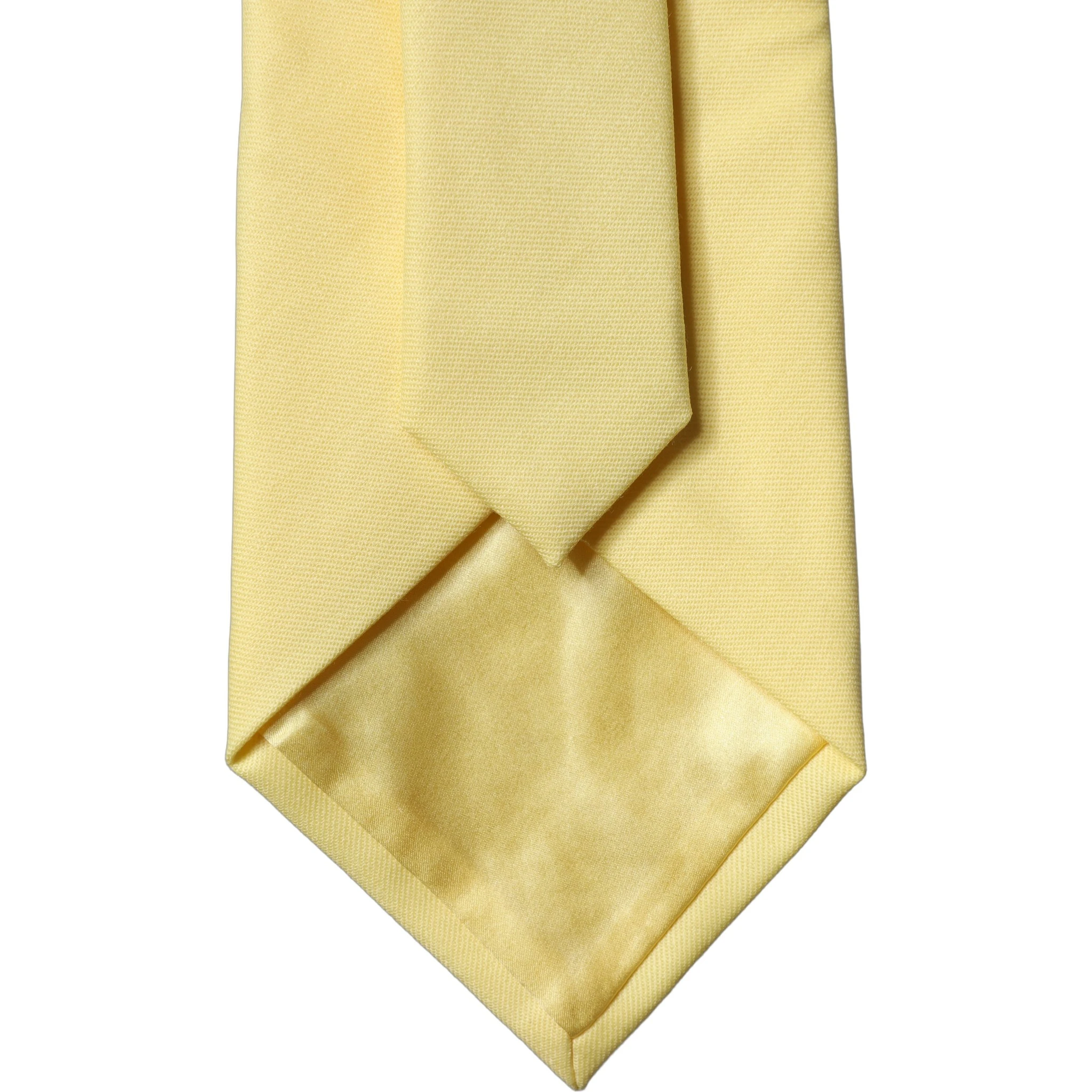 Yellow Solid Satin Silk Adjustable Women Tied Necktie Tie