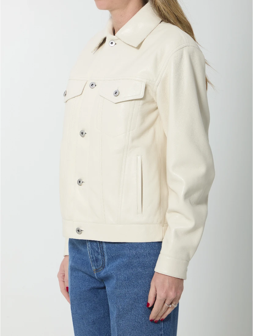 Intrecciato leather jacket