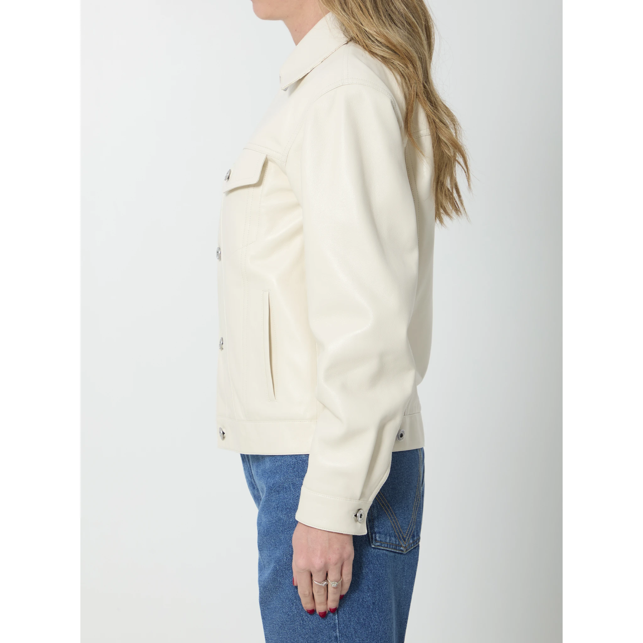Intrecciato leather jacket