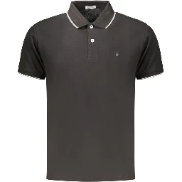 Black Cotton Men's Polo