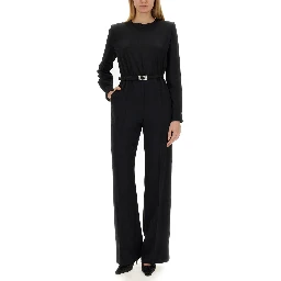 VISCOSE JUMPSUIT WITH BELT