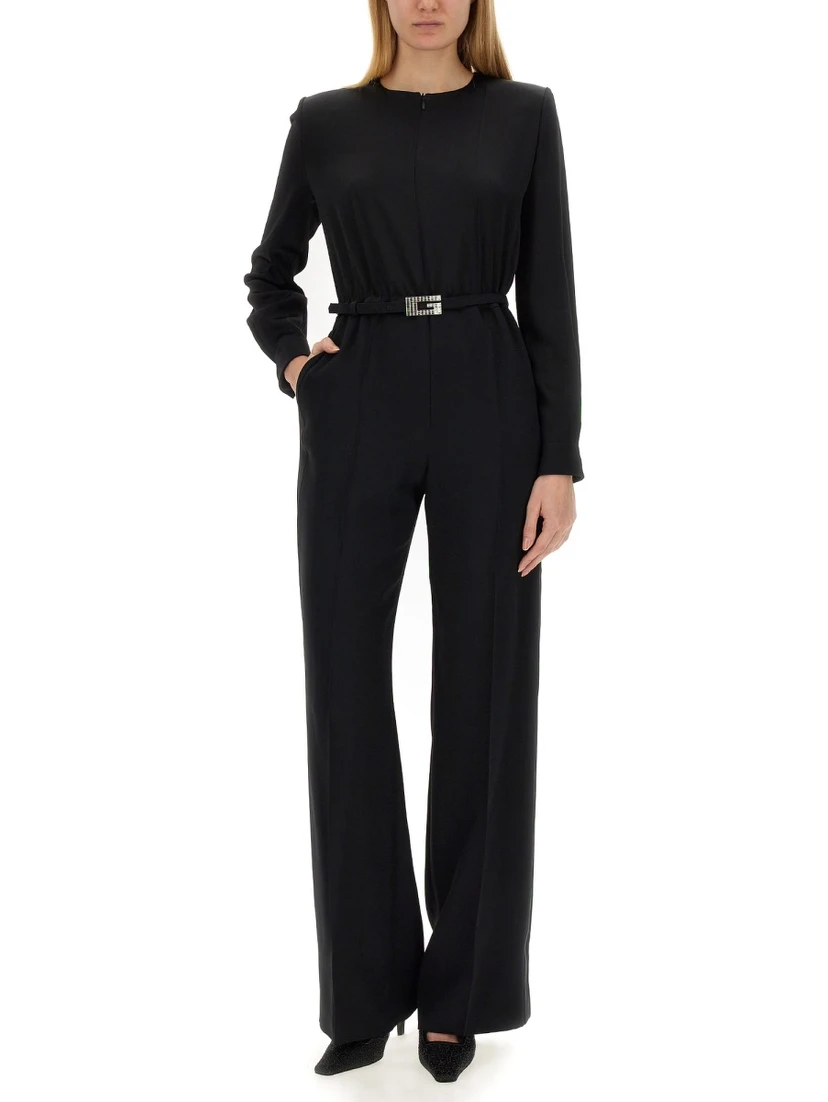 VISCOSE JUMPSUIT WITH BELT