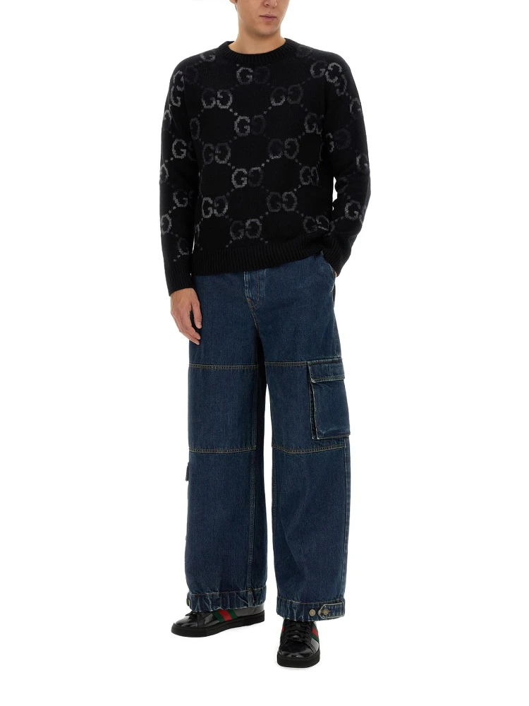 DENIM PANTS WITH GUCCI LABEL alternative