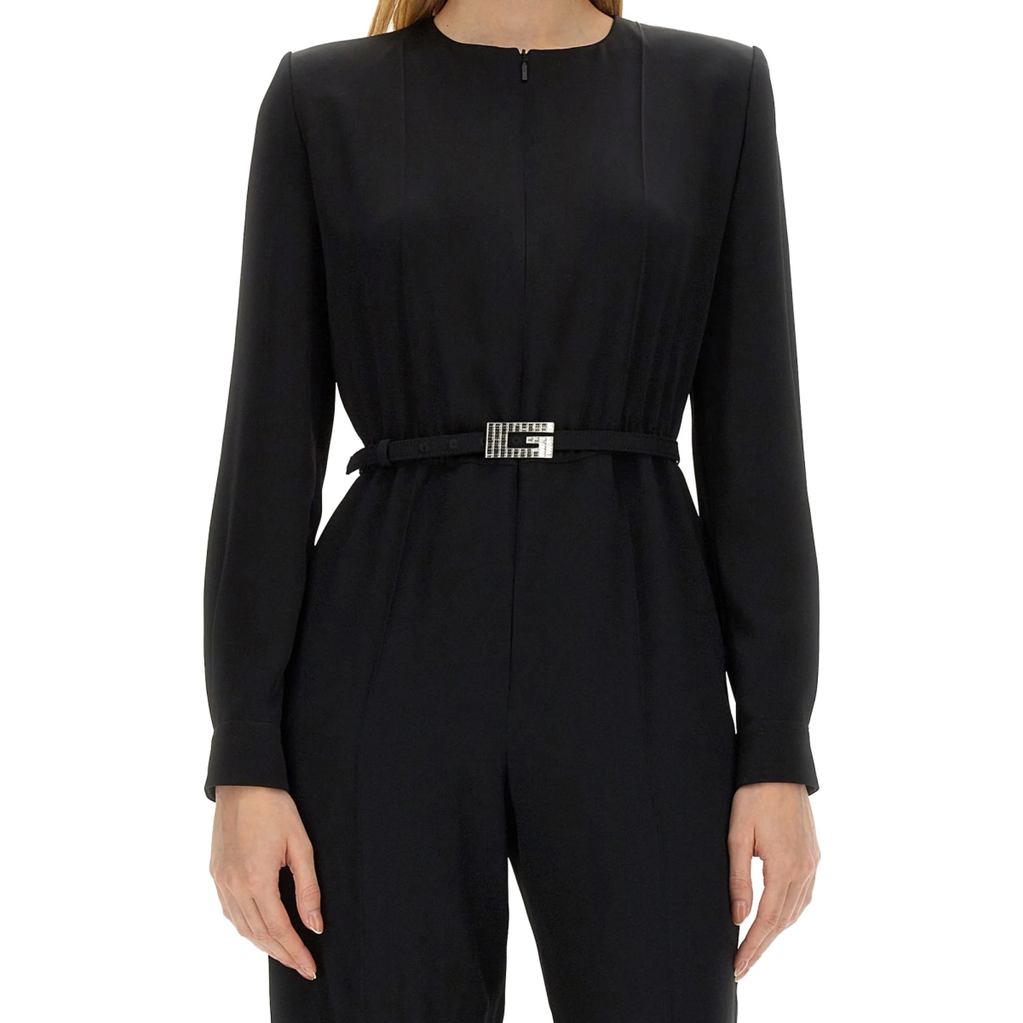 VISCOSE JUMPSUIT WITH BELT