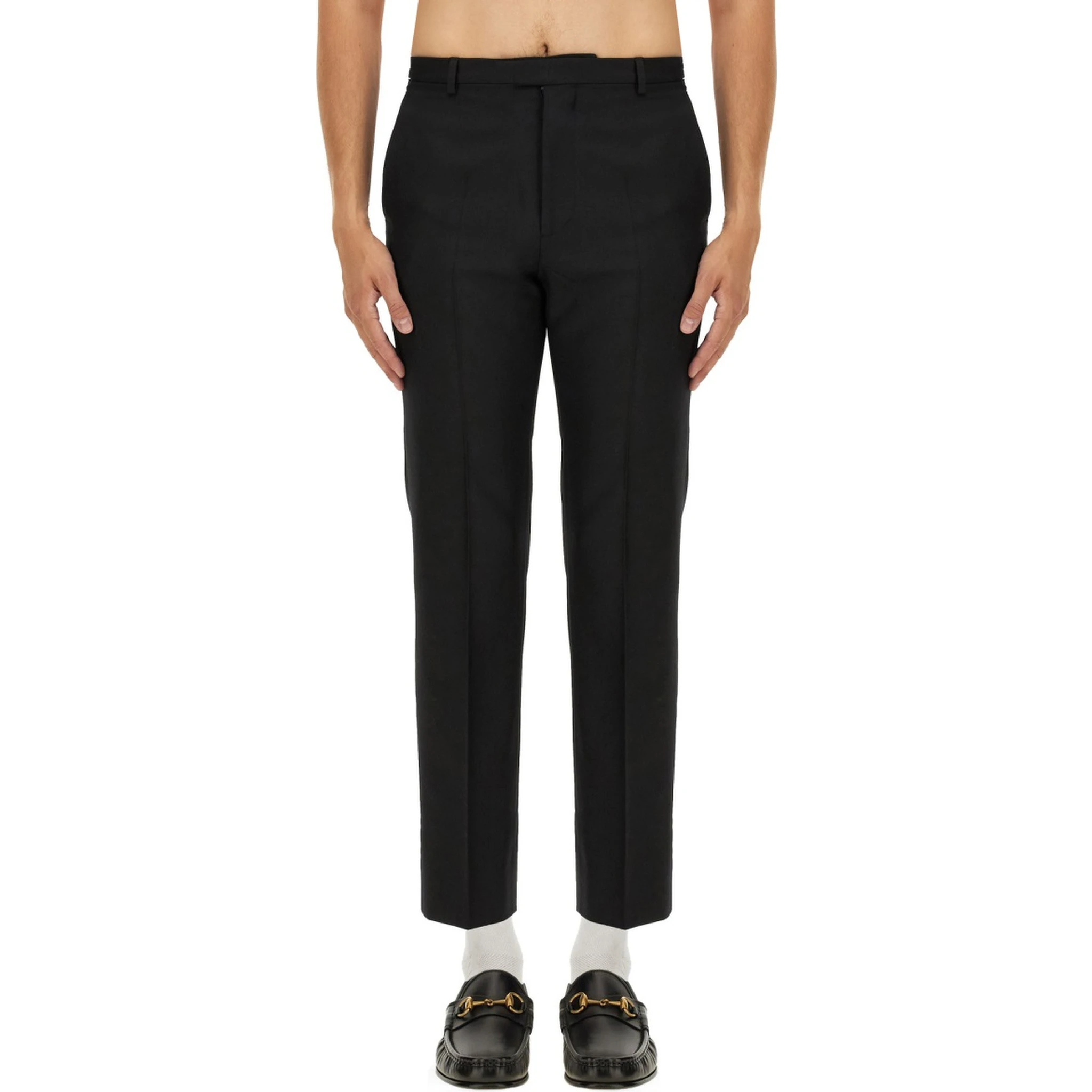 WOOL BLEND TWILL PANTS