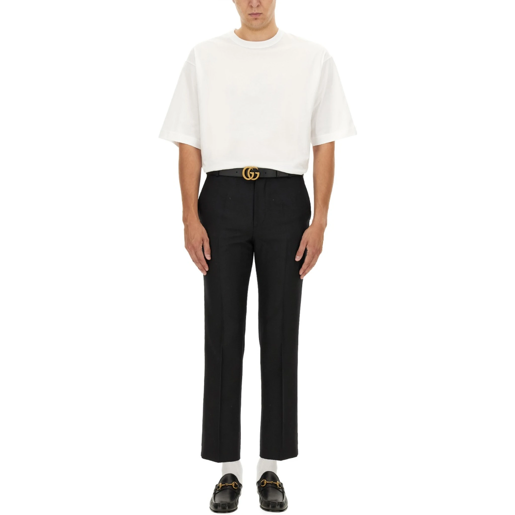 WOOL BLEND TWILL PANTS