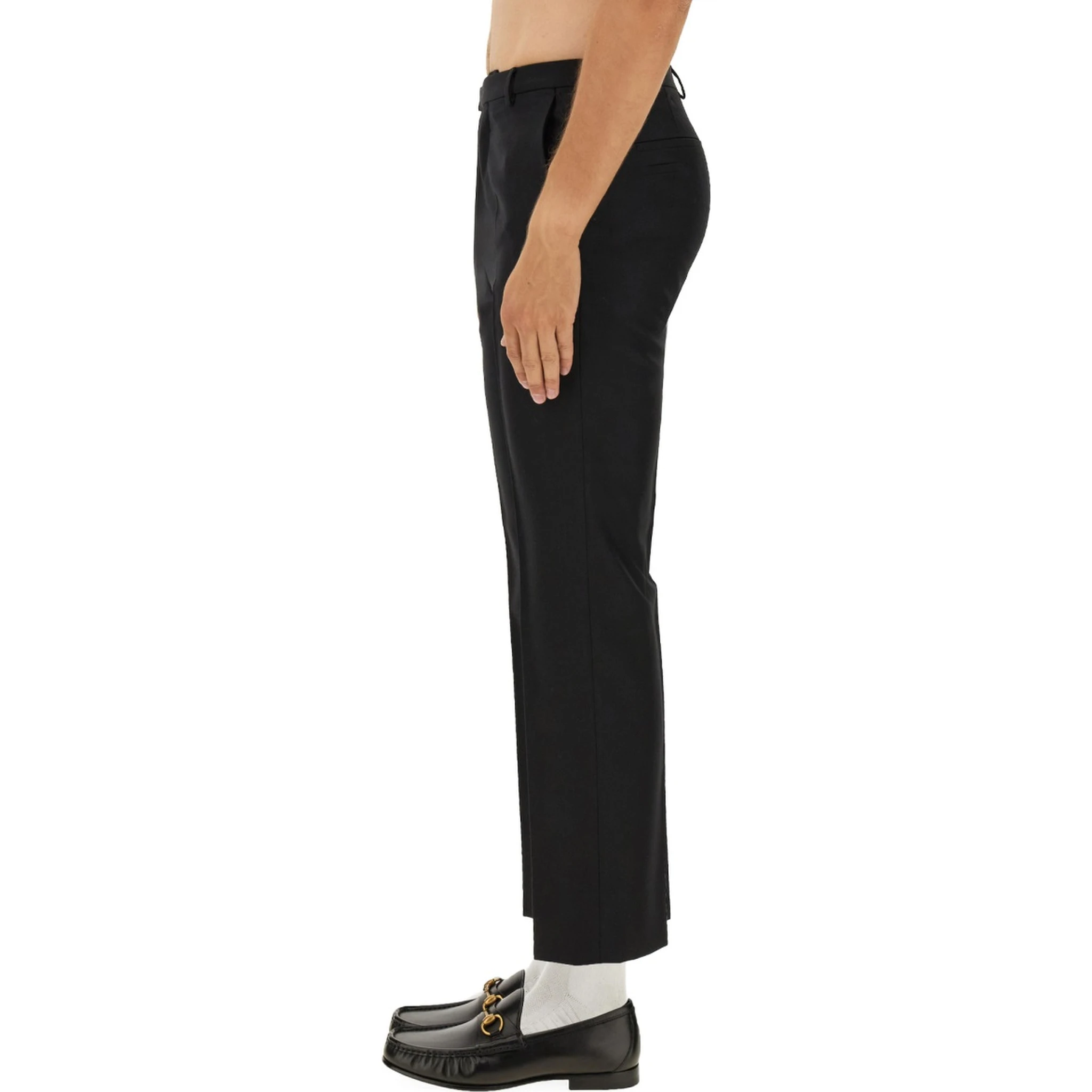 WOOL BLEND TWILL PANTS