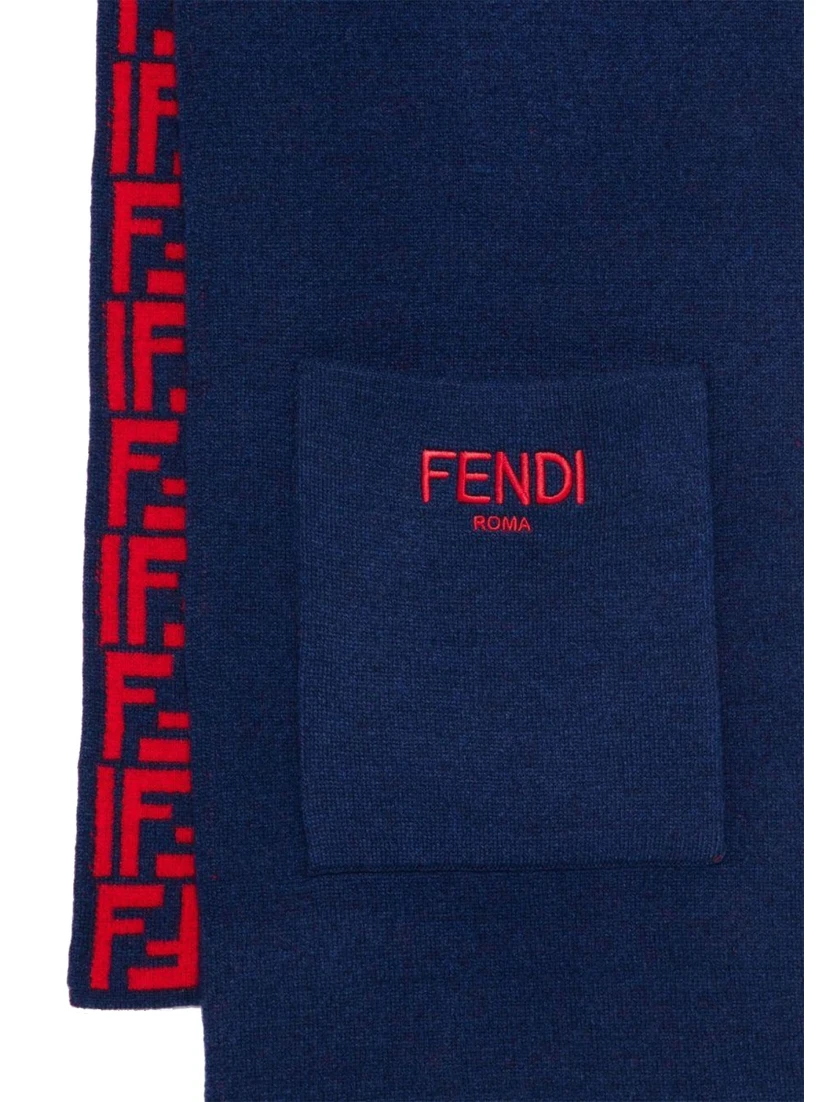 REVERSIBLE "FF" LOGO SCARF