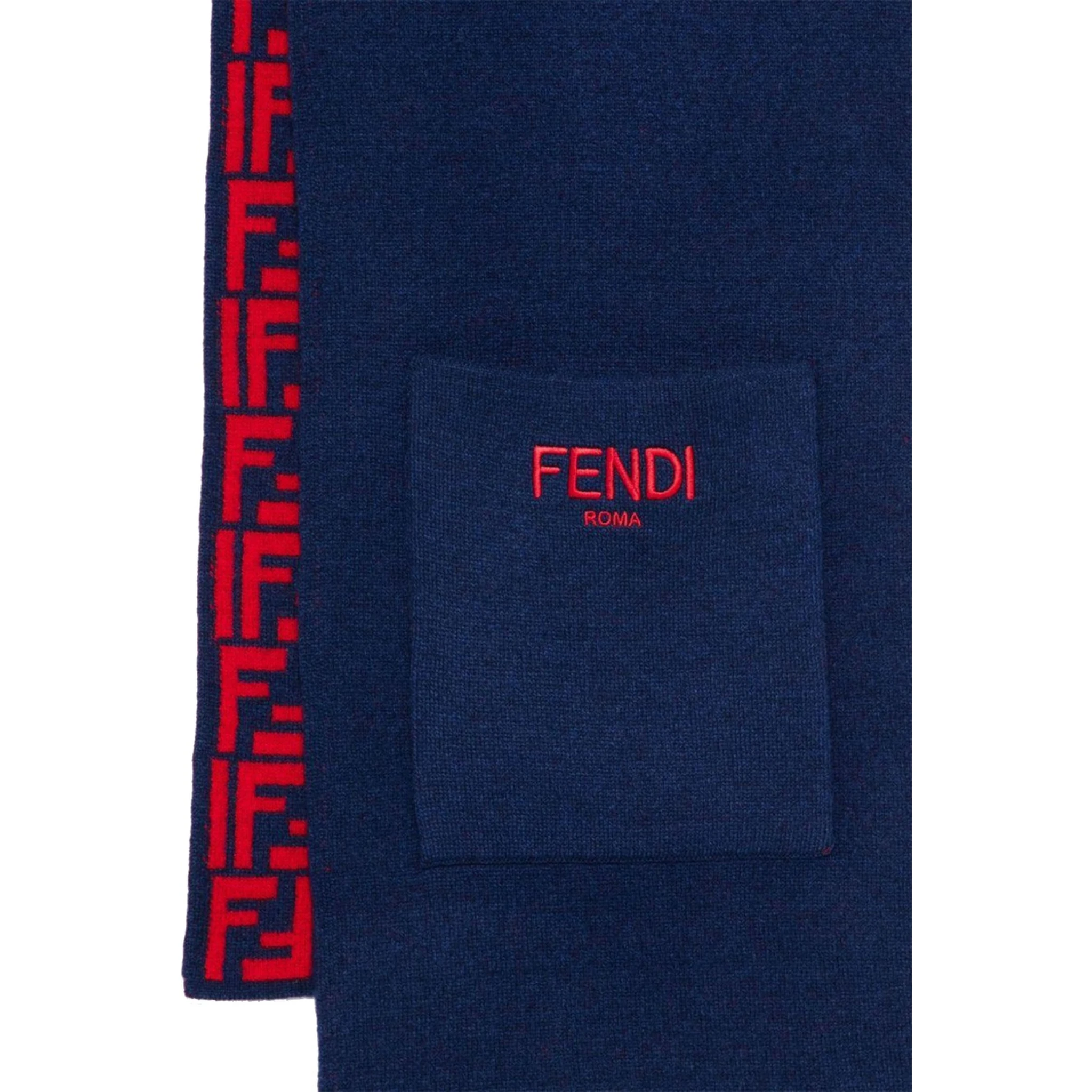 REVERSIBLE "FF" LOGO SCARF