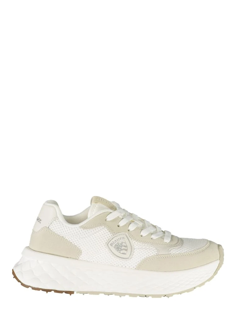 White Polyurethane Women Sneaker