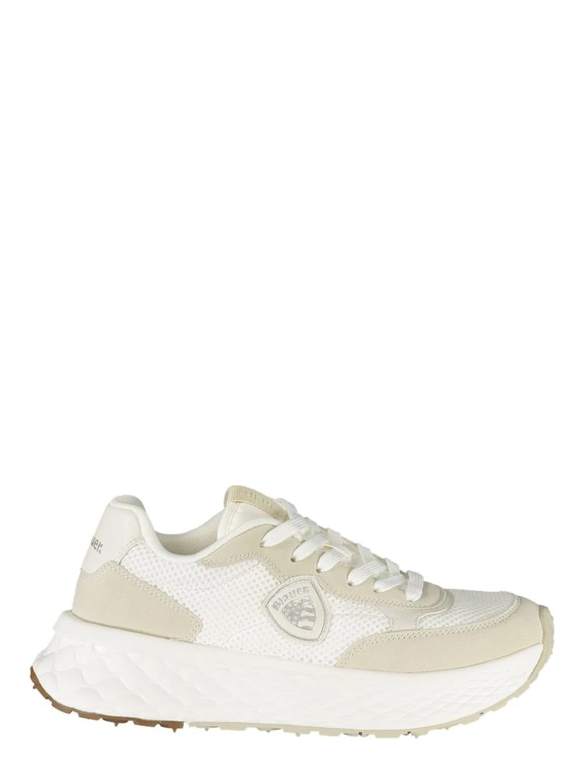 White Polyurethane Women Sneaker