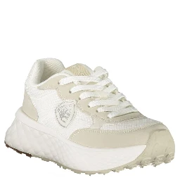 White Polyurethane Women Sneaker