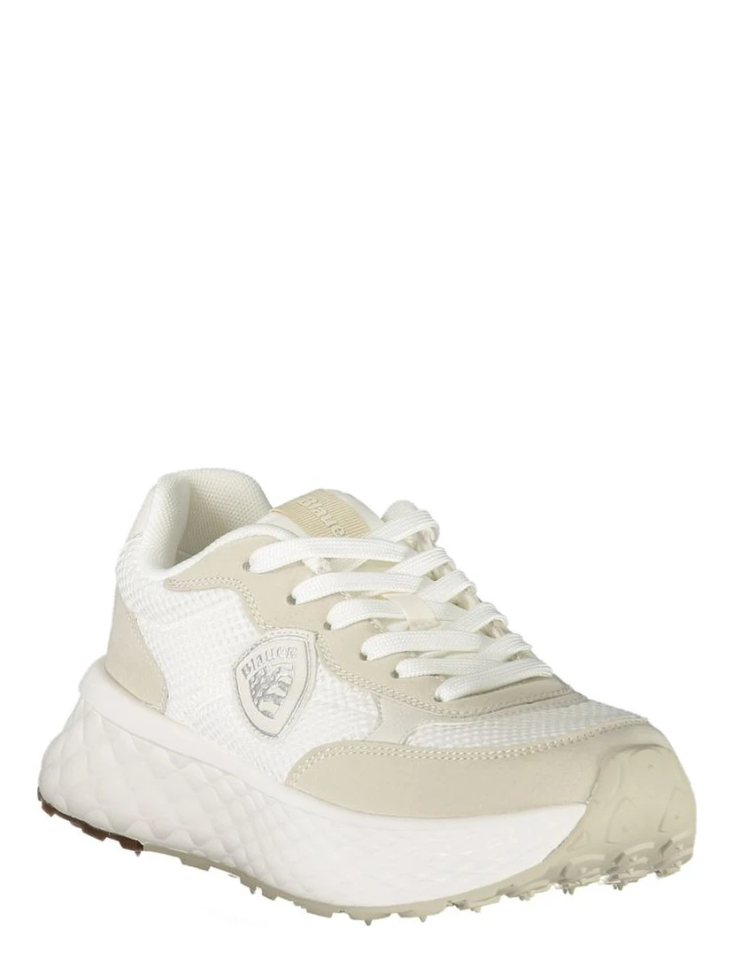 White Polyurethane Women Sneaker