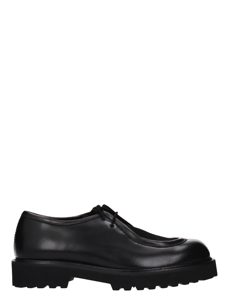 Black Leather Oxfords And Derbies