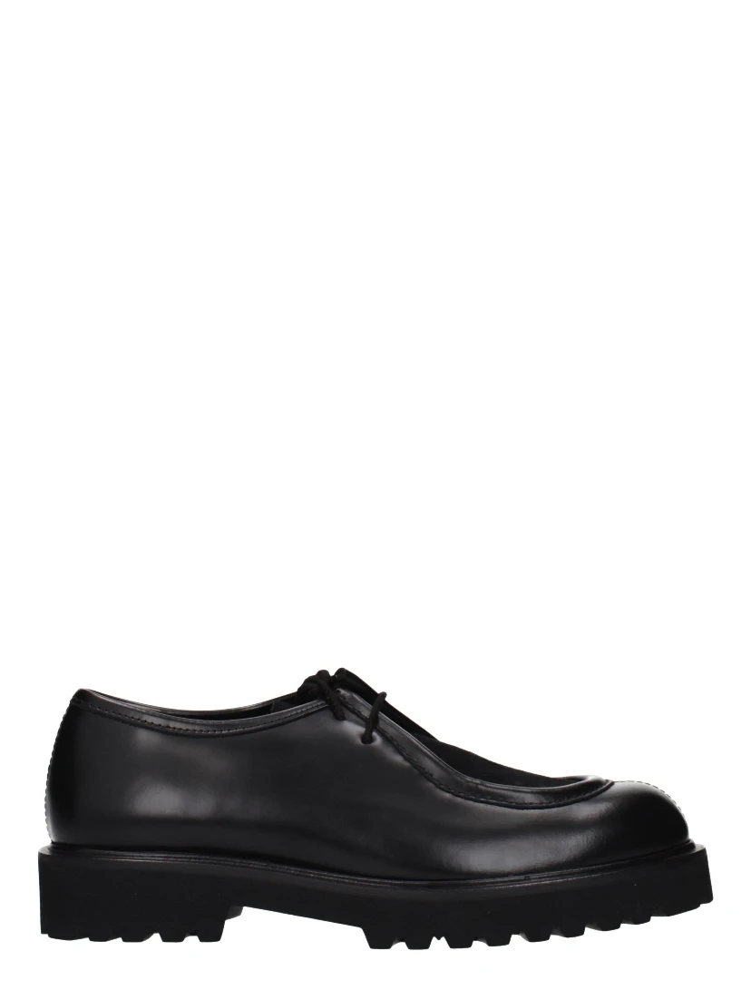 Black Leather Oxfords And Derbies