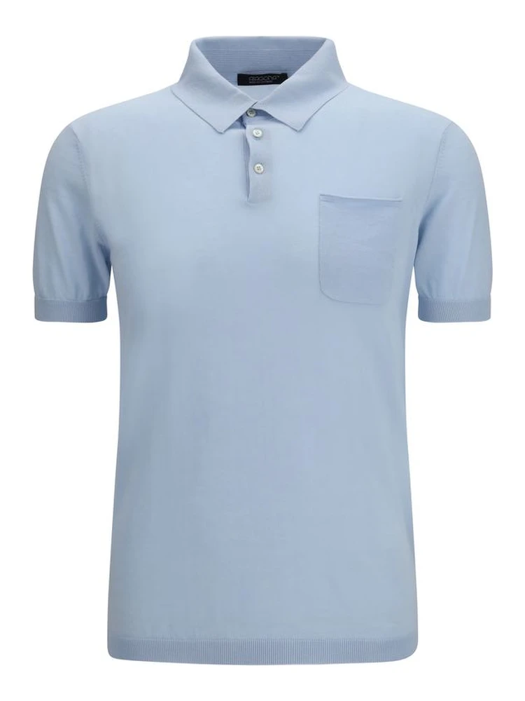 Blue Cotton Polo Shirt