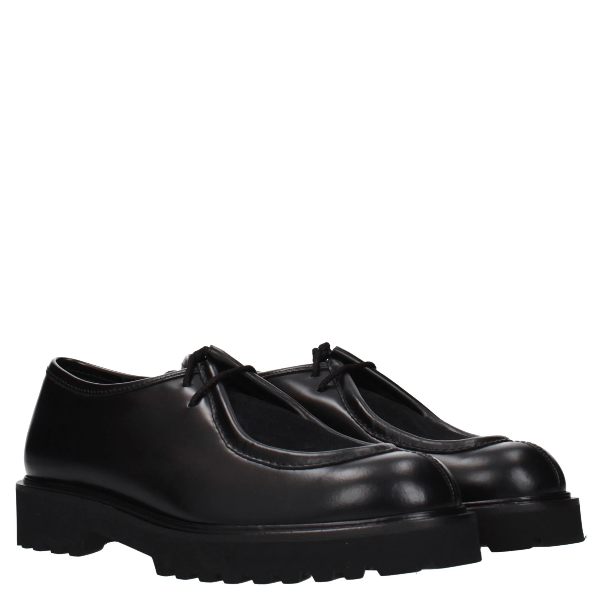 Black Leather Oxfords And Derbies