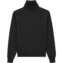 CASHMERE, WOOL AND SILK TURTLENECK PULLOVER