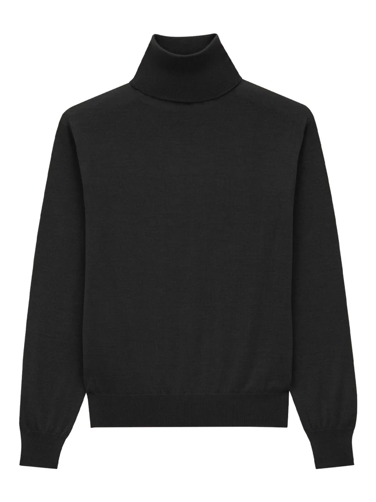 CASHMERE, WOOL AND SILK TURTLENECK PULLOVER