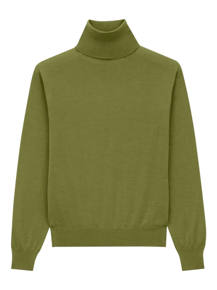 CASHMERE, WOOL AND SILK TURTLENECK PULLOVER