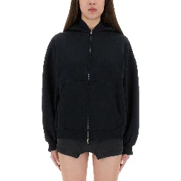 "FLIPPED" ZIPPERED SWEATSHIRT