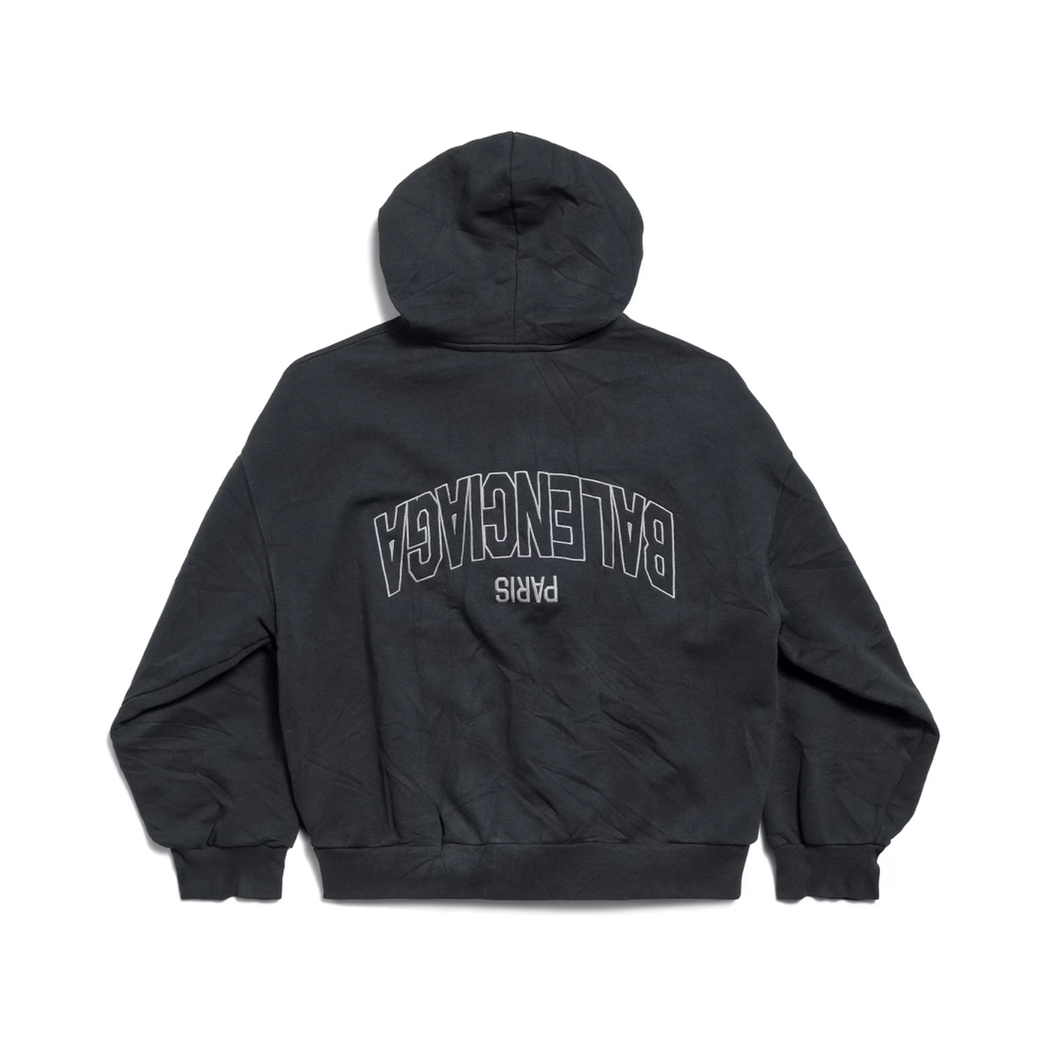 "FLIPPED" ZIPPERED SWEATSHIRT